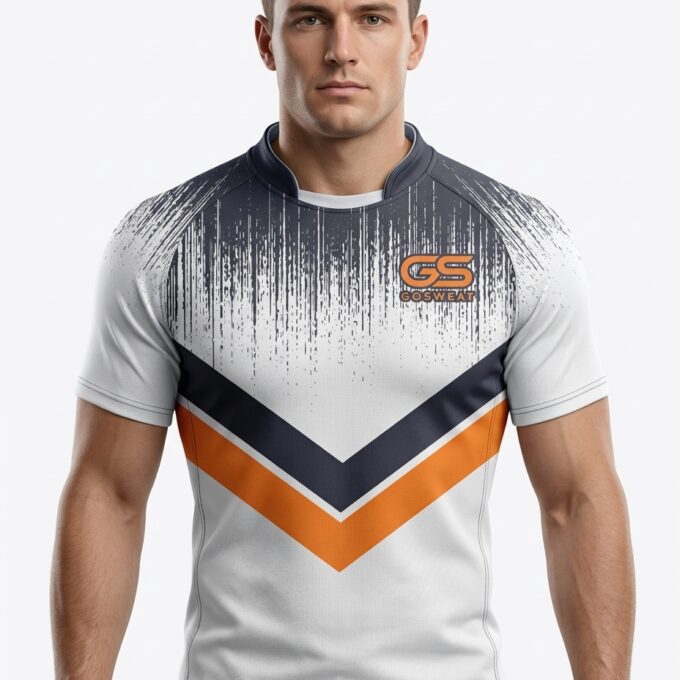 Grey College Straight Fit Rugby Jersey